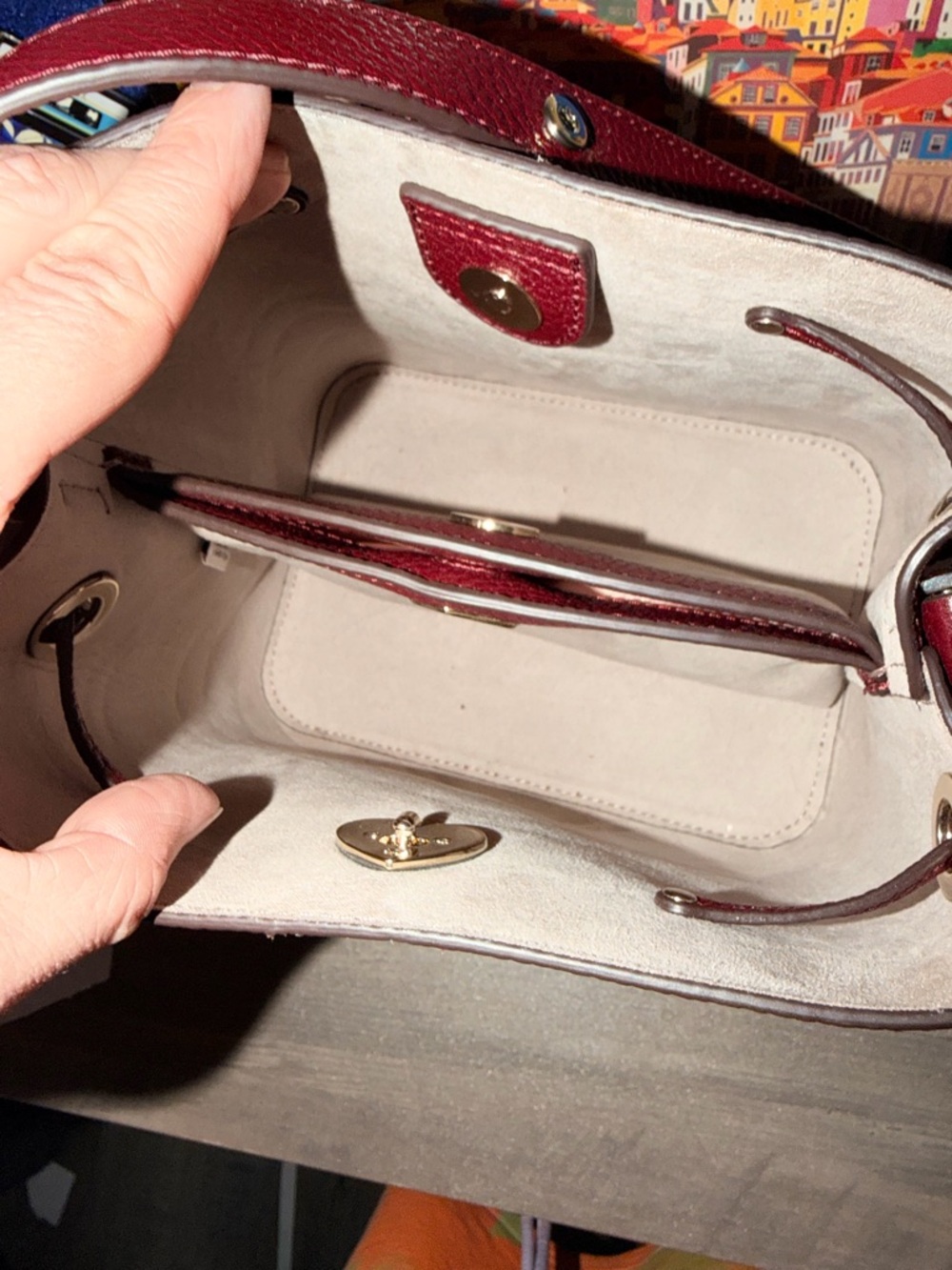 kate spade Colorblock Chevron Leather Crossbody in Pink, Burgundy & Blush - Picture 3 of 4